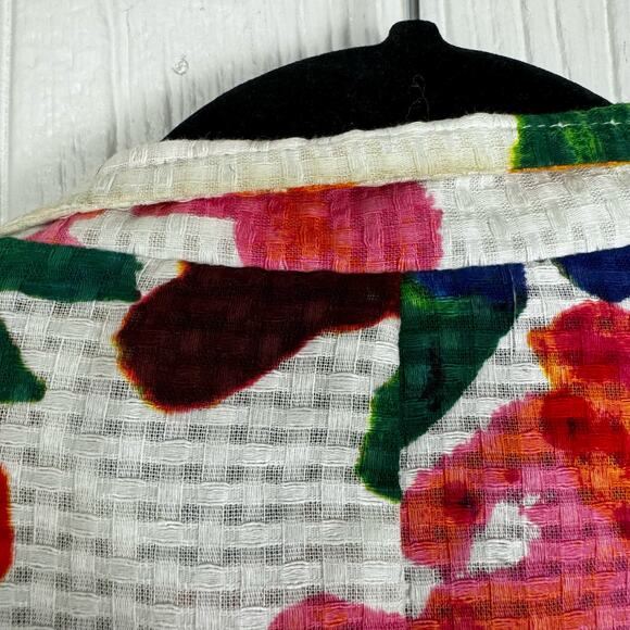 Erin London Watercolor Floral Print Textured Blazer Vibrant Multicolor Sz Small - Picture 2 of 9